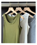 Modal Ribbed Scoop Neck Camisole Top - kawaii-inspired outfit in pastel colors - 68402373