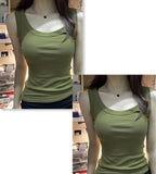 Modal Ribbed Scoop Neck Camisole Top - kawaii-inspired outfit in pastel colors - 53949741