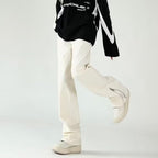 American Style Vibe Style Pants High Street Trendy Ins Black Ripped Jeans Men’s Summer Thin Zipper Split Pants