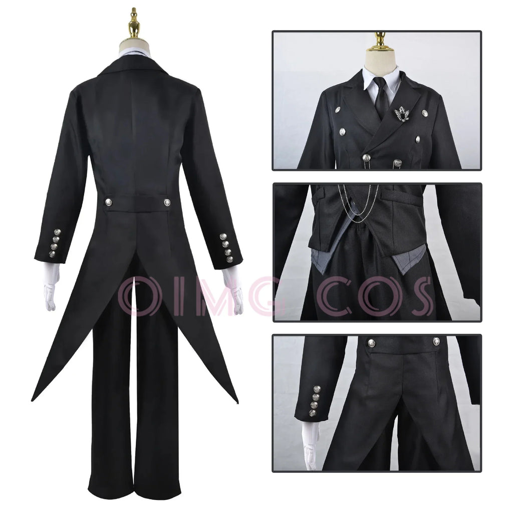 Sebastian Michaelis Cosplay Costume Black Butler Adult Carnival Uniform Wig Anime Halloween Party Costumes Masquerade