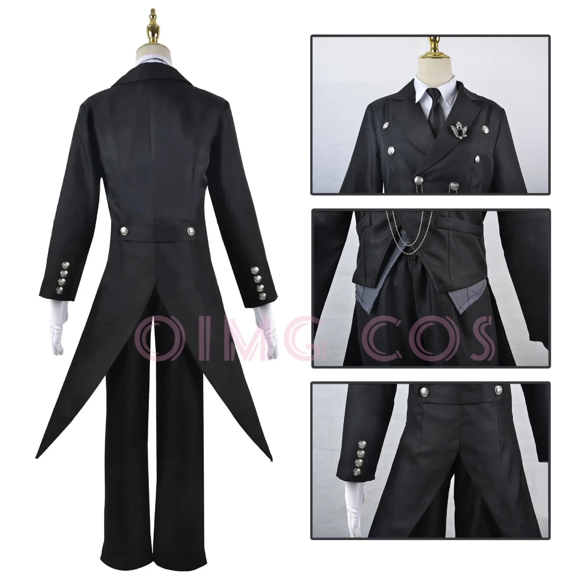 Sebastian Michaelis Cosplay Costume Black Butler Adult Carnival Uniform Wig Anime Halloween Party Costumes Masquerade