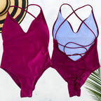 Solid One Piece Swimsuit Women Swimwear 2025 New Bikini Sexy Bodysuit Plus Size Bathing Suit Swimming Suit maillot de