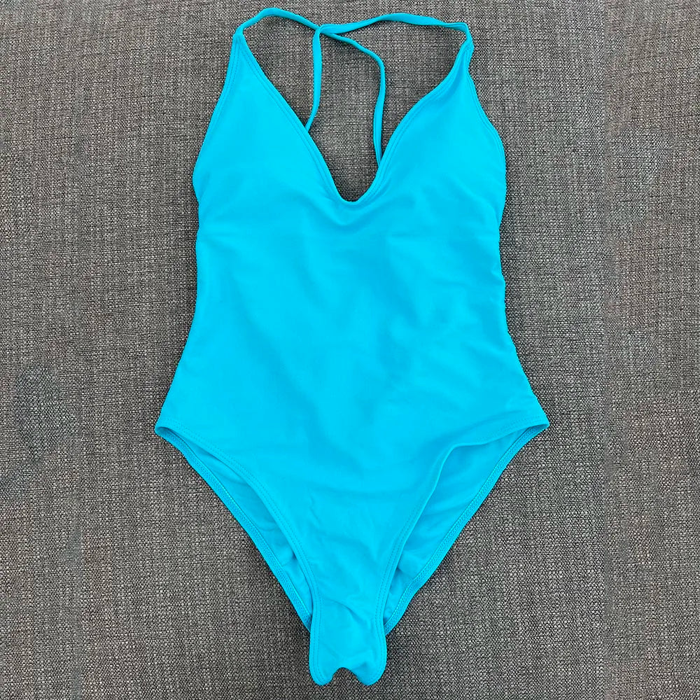 Solid One Piece Swimsuit Women Swimwear 2025 New Bikini Sexy Bodysuit Plus Size Bathing Suit Swimming Suit maillot de