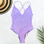 Solid One Piece Swimsuit Women Swimwear 2025 New Bikini Sexy Bodysuit Plus Size Bathing Suit Swimming Suit maillot de