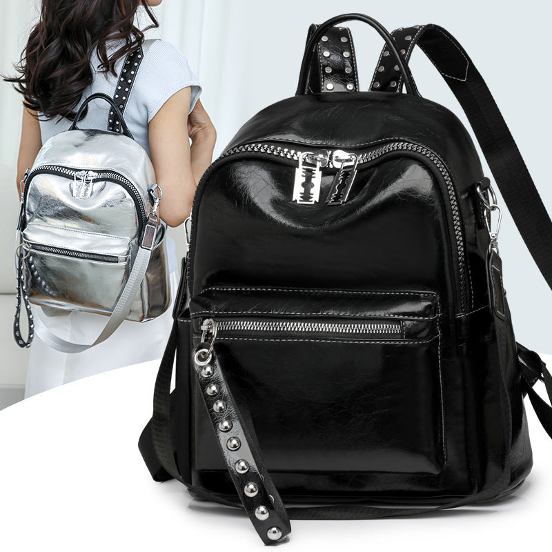 Cross-border Korean Style New Style Simple PU Leather Fashion Trend Leisure Sports Travel Academy Style Lightweight