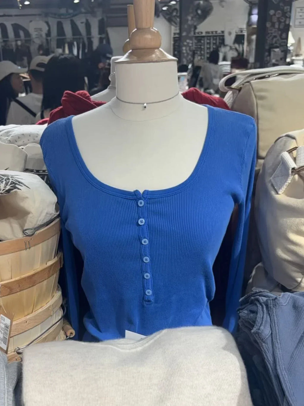 Six Buttons Ribbed Long Sleeve T-shirts Women Spring Round Neck Cotton Slim Tee Top Female Sweet Cute Pink Tshirt Y2k