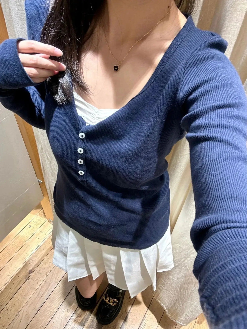 Six Buttons Ribbed Long Sleeve T-shirts Women Spring Round Neck Cotton Slim Tee Top Female Sweet Cute Pink Tshirt Y2k