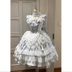 Whispering Snowfall Lace Princess JSK - kawaii-inspired outfit in pastel colors - 87480123