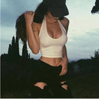Sleeveless Slim Fit Crop Top - White / XL - Crop Top