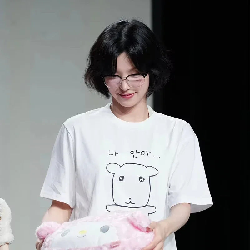Women’s Cute Slim Round Neck T-shirt Funny Harajuku Graphic Short Sleeve Summer Casual Daily Commute Comfort Top