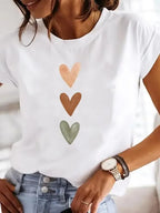 Women’s Cute Slim Round Neck T-shirt Funny Harajuku Graphic Short Sleeve Summer Casual Daily Commute Comfort Top