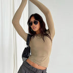 Slim Fit Long Sleeve T-Shirt Top - Long Sleeve T-Shirt