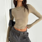 Slim Fit Long Sleeve T-Shirt Top - Long Sleeve T-Shirt