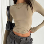 Slim Fit Long Sleeve T-Shirt Top - Long Sleeve T-Shirt