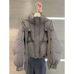 This Year’s Popular Super Good-Looking Cotton Clothes for Women Short Gray Bread Clothes for Small People Winter Warm