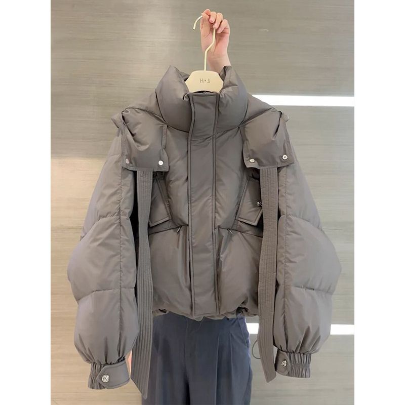 This Year’s Popular Super Good-Looking Cotton Clothes for Women Short Gray Bread Clothes for Small People Winter Warm