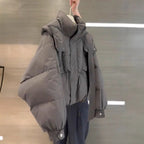 This Year’s Popular Super Good-Looking Cotton Clothes for Women Short Gray Bread Clothes for Small People Winter Warm