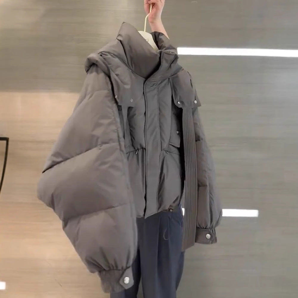 This Year’s Popular Super Good-Looking Cotton Clothes for Women Short Gray Bread Clothes for Small People Winter Warm