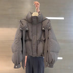 This Year’s Popular Super Good-Looking Cotton Clothes for Women Short Gray Bread Clothes for Small People Winter Warm