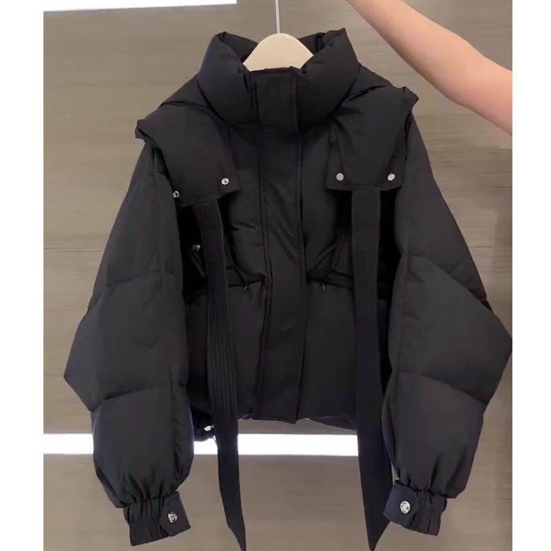 This Year’s Popular Super Good-Looking Cotton Clothes for Women Short Gray Bread Clothes for Small People Winter Warm