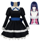 HOLOUN Stocking Panty Anime Stocking Anarchy Cosplay Costume Wig Dress Stockings Bowknot Cos Convention - Costume Black