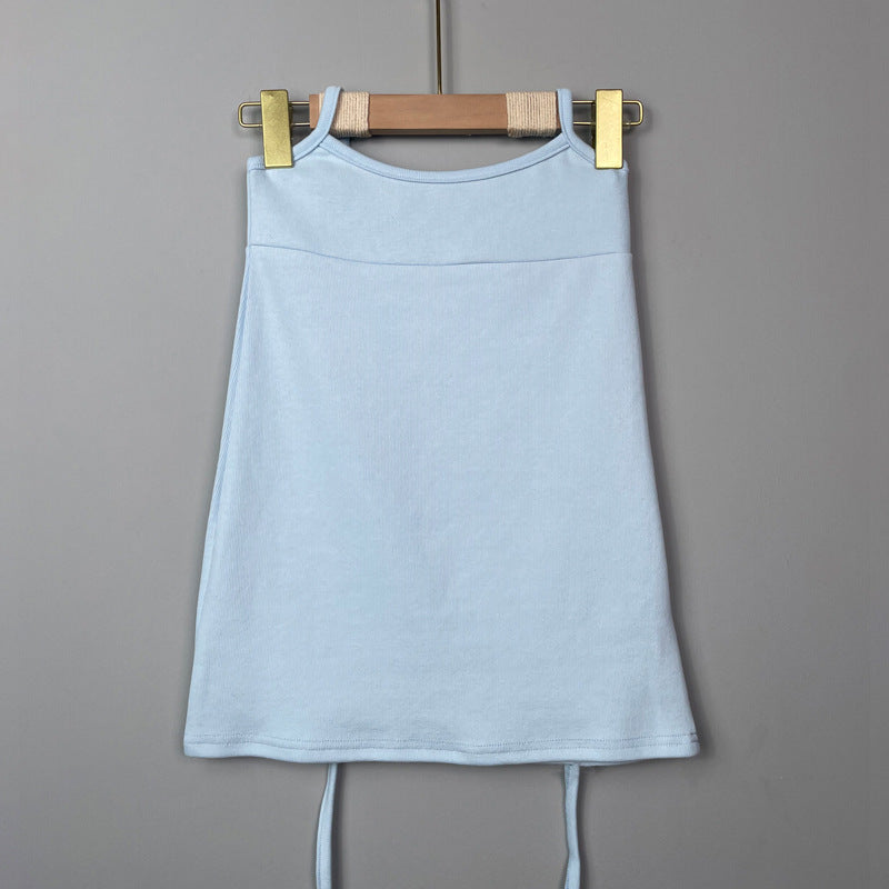 South Korea Dongdaemun New Shine Figure ~ Sexy Feminine Neck Bag Hip Outer Strap Skirt Korean Style - Blue / Free size