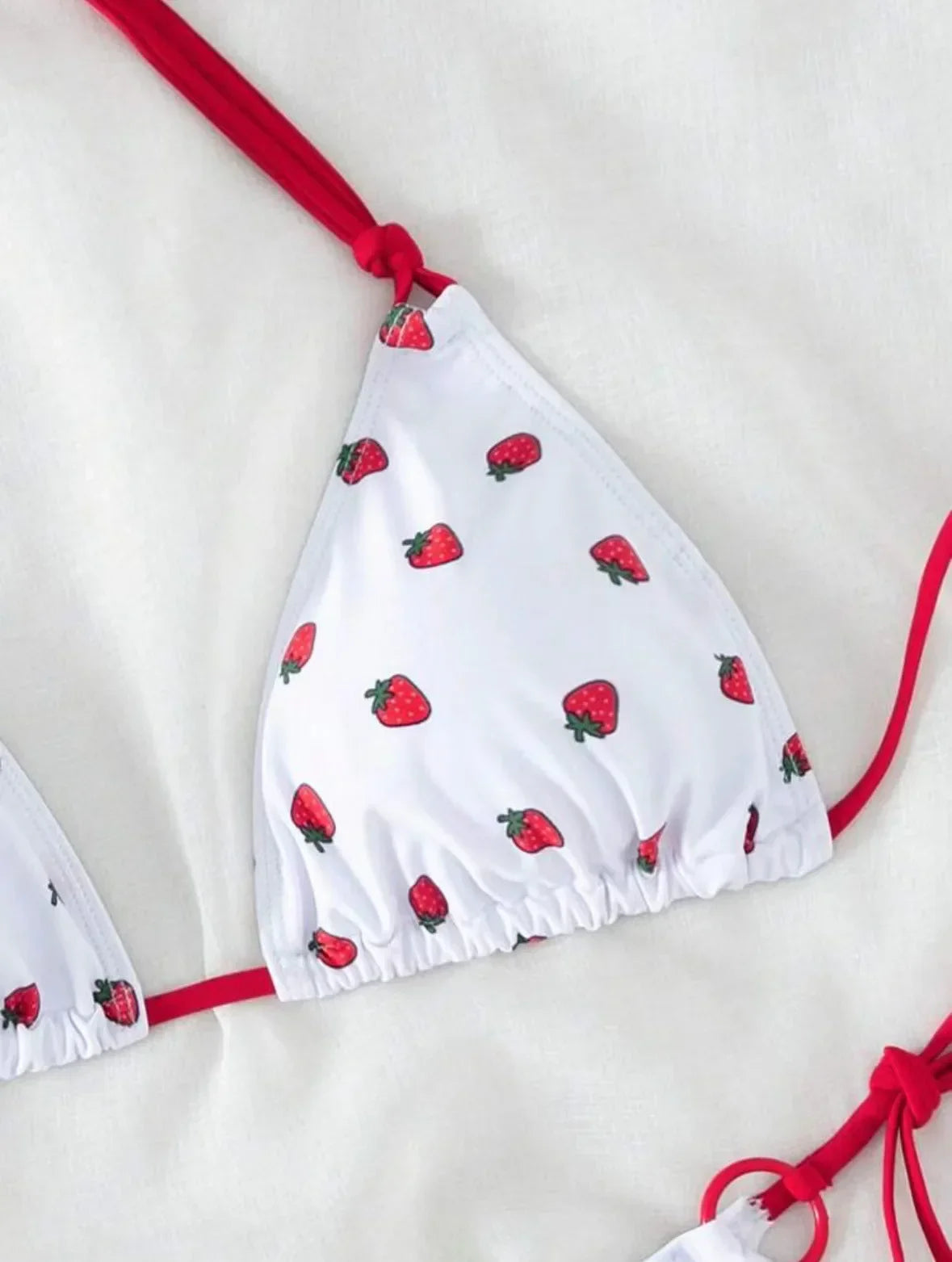 Sexy women cute strawberry print halter string micro bikini sets two pieces swimsuit Swimwear bathing suit beach