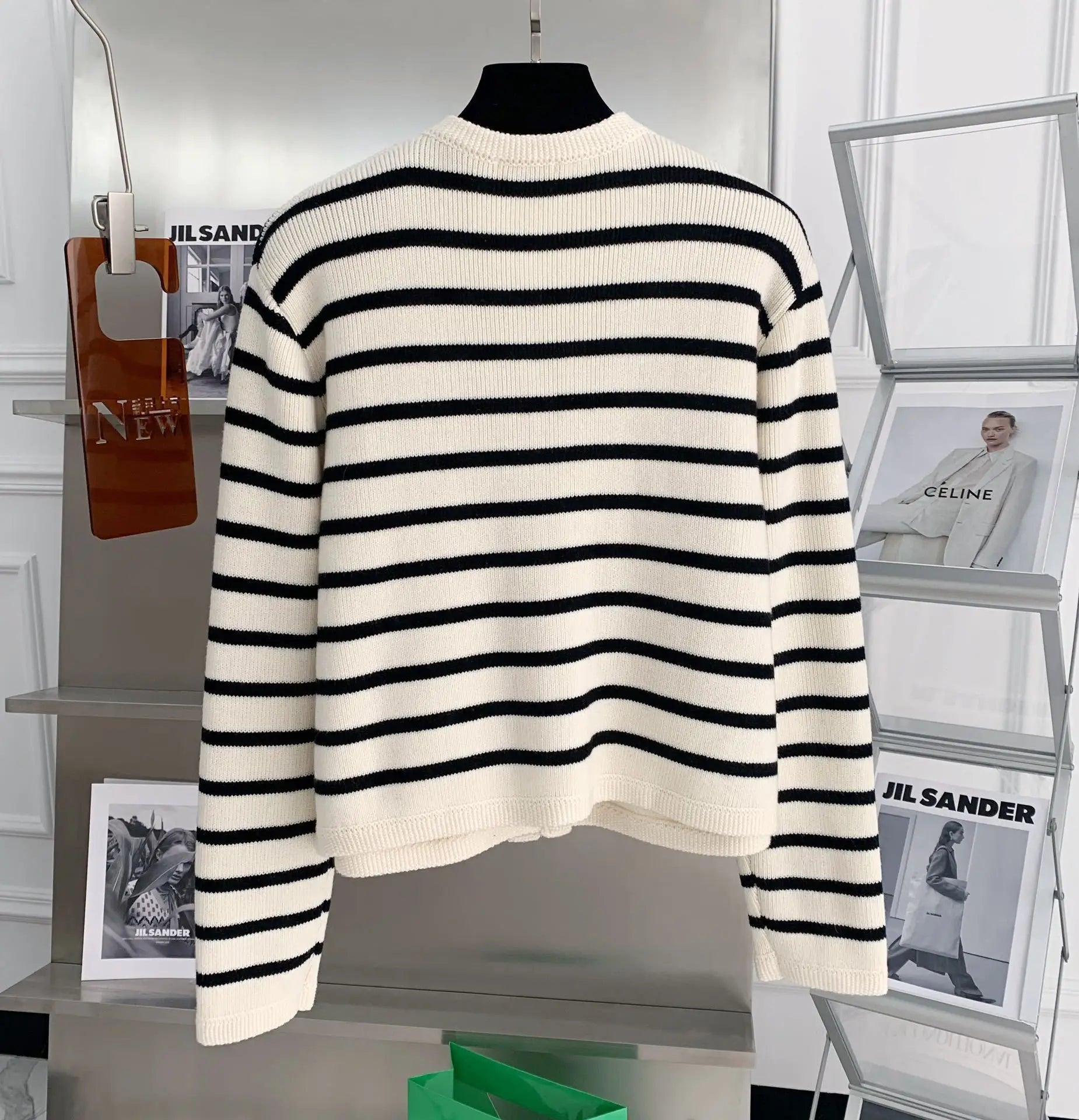 Striped Cropped Cardigan Top - Cropped Cardigan Top