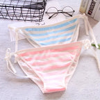 Japan Sexy Lingerie Lolita Kawaii Blue Pink White Striped Mini Bikini Adult Cosplay Women Bra Underwear Frenum Swimsuit