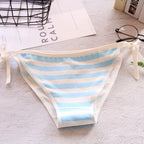 Japan Sexy Lingerie Lolita Kawaii Blue Pink White Striped Mini Bikini Adult Cosplay Women Bra Underwear Frenum Swimsuit