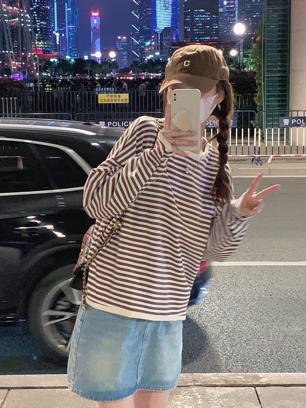 Striped Oversized K-Fashion Sweatshirt - kawaii-inspired outfit in pastel colors - 88238540