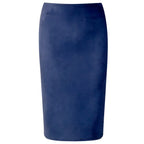 Suede Midi Pencil Skirt for Women - High Waist Elastic Waist - Blue / M - Midi Pencil Skirt