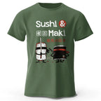 Kawaii Sushi Harajuku Printed 100% Cotton T-Shirt Soft & Breathable Round Neck Short Sleeve Tee Unisex Cute Style