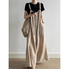 Japanese Retro Linen Suspender Pants - kawaii-inspired outfit in pastel colors - 12546174