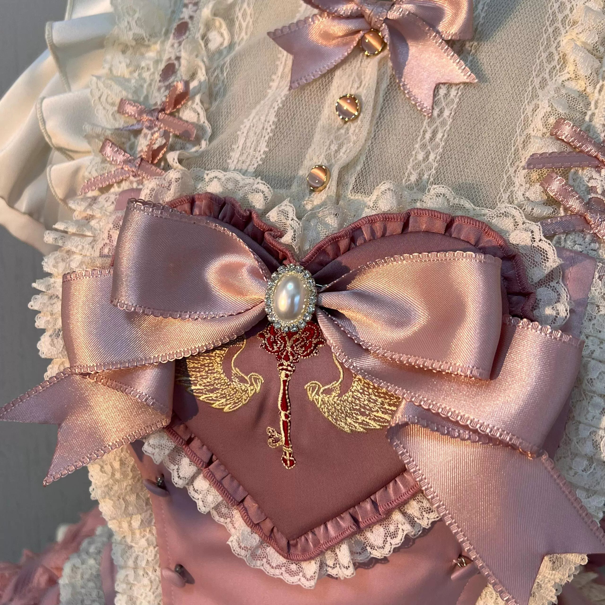 Pink Ribbon Lolita Corset Set - kawaii-inspired outfit in pastel colors - 48824608