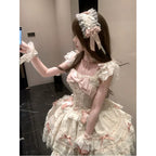 Blush Lace Princess Tea Party Lolita Dress - kawaii-inspired outfit in pastel colors - 83974282