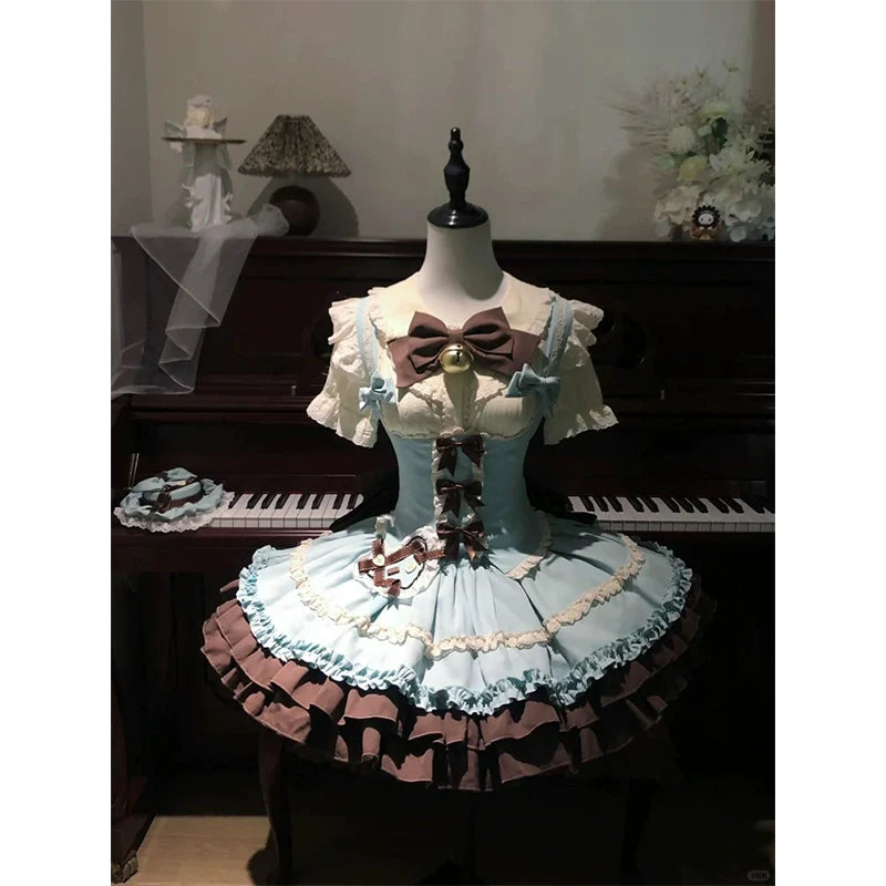 Mint Chocolate Puppy Princess Lolita JSK Set - kawaii-inspired outfit in pastel colors - 33108523