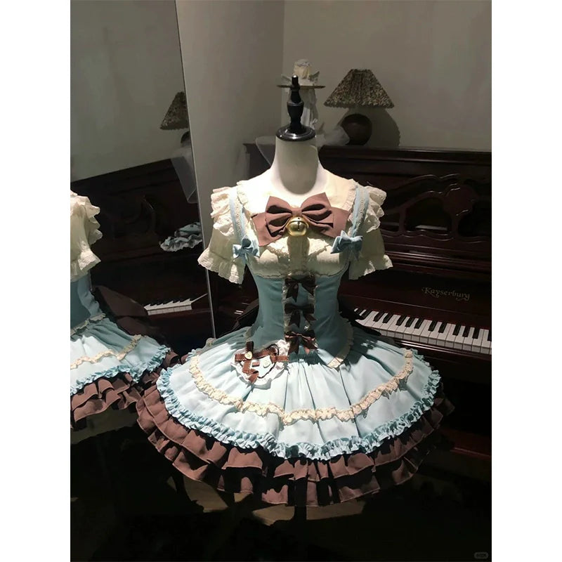 Mint Chocolate Puppy Princess Lolita JSK Set - kawaii-inspired outfit in pastel colors - 37641188