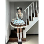 Mint Chocolate Café JSK + Blouse Set - kawaii-inspired outfit in pastel colors - 9028940