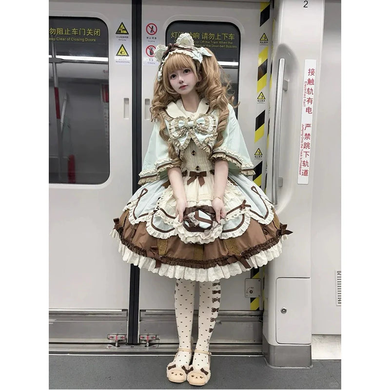 Mint Chocolate Princess Lolita Set - kawaii-inspired outfit in pastel colors - 20547381