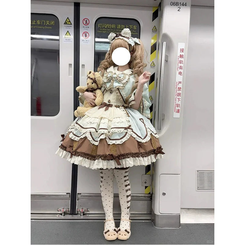 Mint Chocolate Princess Lolita Set - kawaii-inspired outfit in pastel colors - 26447374