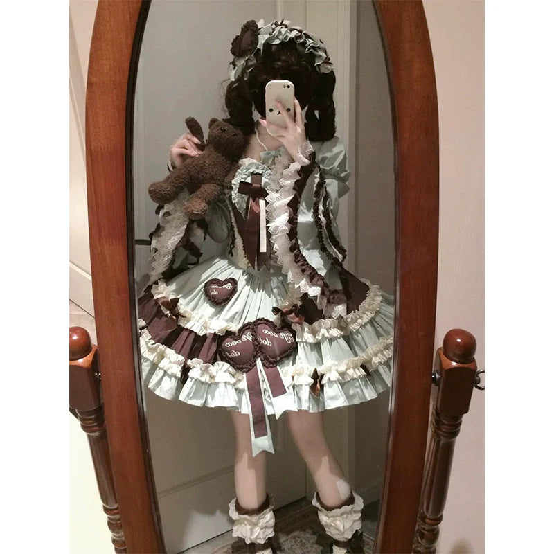 Mint Chocolate Sweetheart Princess JSK Set - kawaii-inspired outfit in pastel colors - 69330050