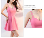 Sweetheart Flare Mini Dress - kawaii-inspired outfit in pastel colors - 7529458