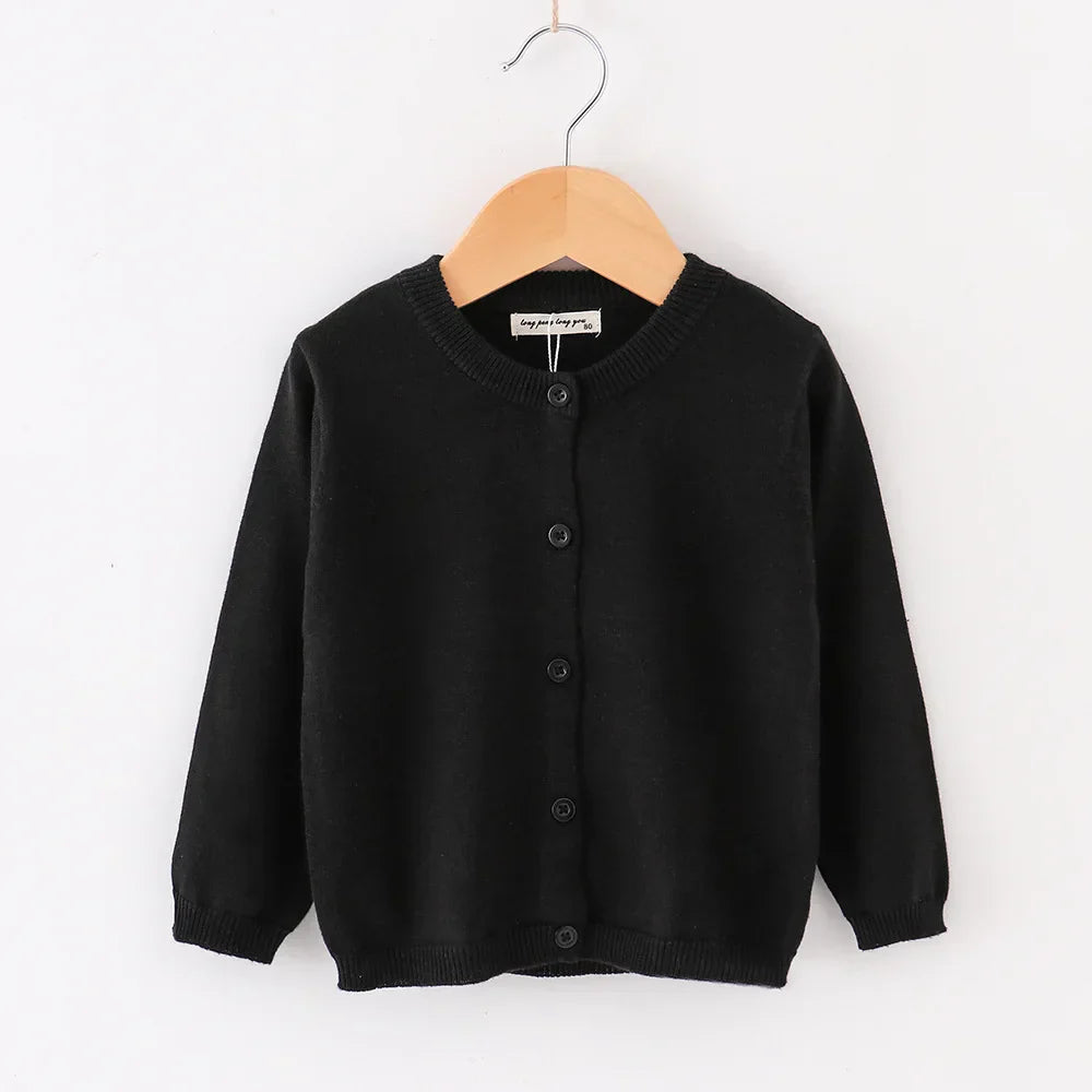 Autumn Girls Clothes Baby Casual Cardigan Solid Open Stitch Boys Soft Coats Children Sweaters Toddler Knit Jackets Full