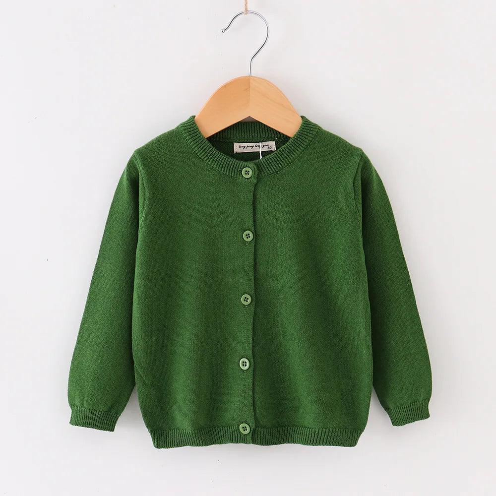 Autumn Girls Clothes Baby Casual Cardigan Solid Open Stitch Boys Soft Coats Children Sweaters Toddler Knit Jackets Full