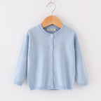 Autumn Girls Clothes Baby Casual Cardigan Solid Open Stitch Boys Soft Coats Children Sweaters Toddler Knit Jackets Full