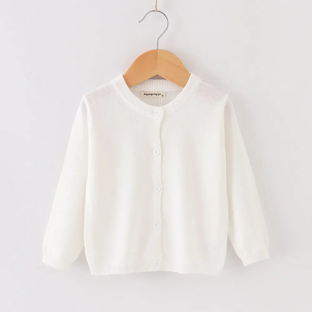 Autumn Girls Clothes Baby Casual Cardigan Solid Open Stitch Boys Soft Coats Children Sweaters Toddler Knit Jackets Full