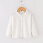 Autumn Girls Clothes Baby Casual Cardigan Solid Open Stitch Boys Soft Coats Children Sweaters Toddler Knit Jackets Full