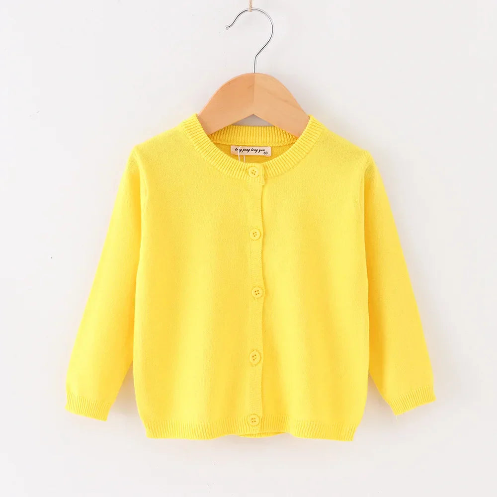 Autumn Girls Clothes Baby Casual Cardigan Solid Open Stitch Boys Soft Coats Children Sweaters Toddler Knit Jackets Full