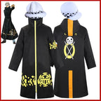 Anime Piece Pirate Trafalgar D. Water Law Cosplay Costume Black Cloak Hat Pant Long Windbreaker Jacket Party Carnival
